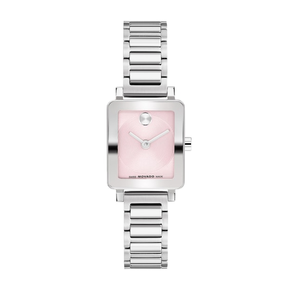 Ladies' Movado Bold® Evolution 2.0 Mini Stainless Steel Watch with Pink Dial (Model: 3601325)