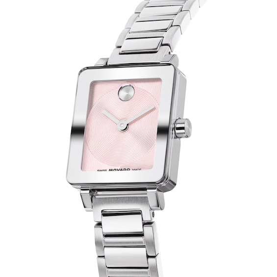 Ladies' Movado Bold® Evolution 2.0 Mini Stainless Steel Watch with Pink Dial (Model: 3601325)