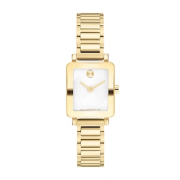 Ladies' Movado Bold® Evolution 2.0 Mini Gold-Tone IP Stainless Steel Watch with White Dial (Model: 3601328)