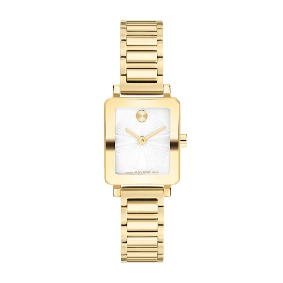 Ladies' Movado Bold® Evolution 2.0 Mini Gold-Tone IP Stainless Steel Watch with White Dial (Model: 3601328)