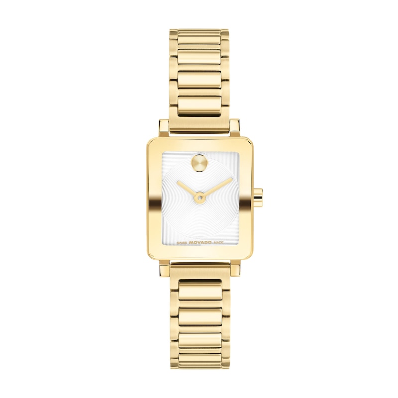 Main Image 1 of Ladies' Movado Bold® Evolution 2.0 Mini Gold-Tone IP Stainless Steel Watch with White Dial (Model: 3601328)