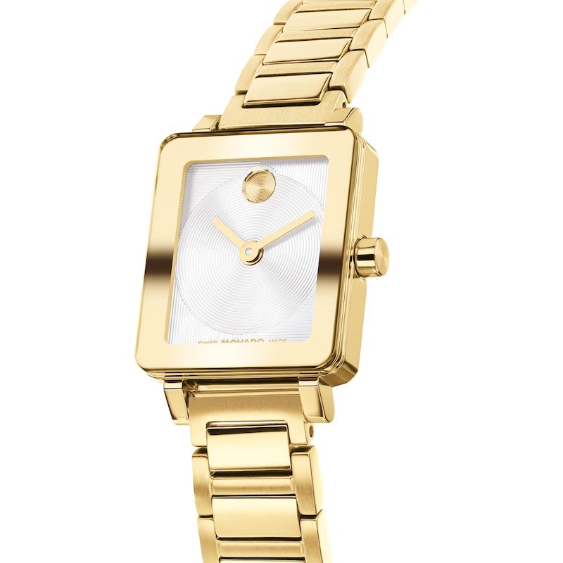 Main Image 2 of Ladies' Movado Bold® Evolution 2.0 Mini Gold-Tone IP Stainless Steel Watch with White Dial (Model: 3601328)