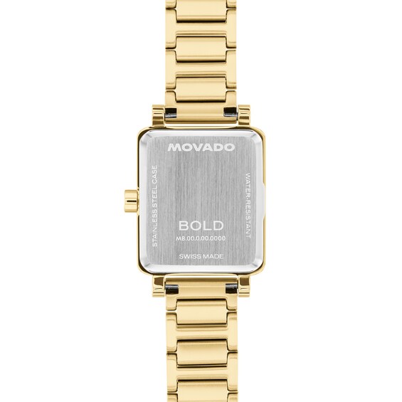 Ladies' Movado Bold® Evolution 2.0 Mini Gold-Tone IP Stainless Steel Watch with White Dial (Model: 3601328)