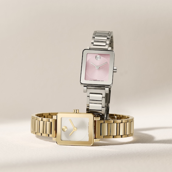 Ladies' Movado Bold® Evolution 2.0 Mini Gold-Tone IP Stainless Steel Watch with White Dial (Model: 3601328)