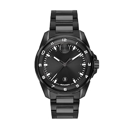 Men's Movado Bold® Verso S Black IP Stainless Steel Watch with Black Dial (Model: 3601285)