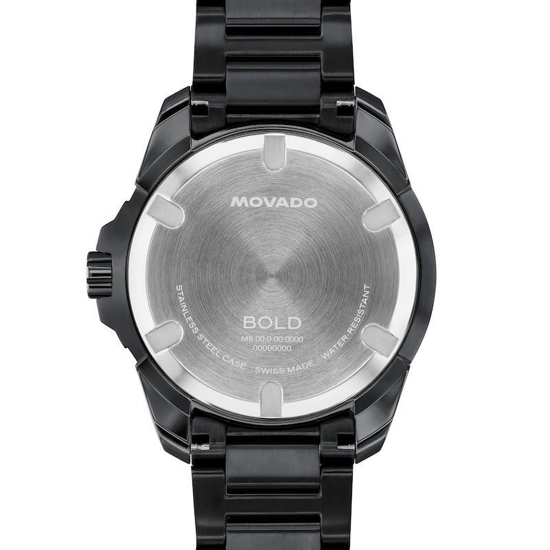 Main Image 3 of Men's Movado Bold® Verso S Black IP Stainless Steel Watch with Black Dial (Model: 3601285)