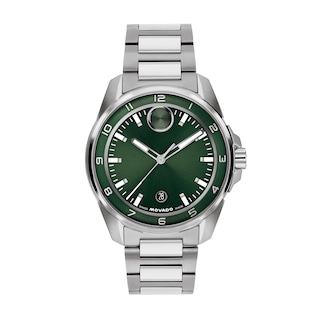 Men's Movado Bold® Verso S Stainless Steel Watch with Green Dial (Model: 3601390)