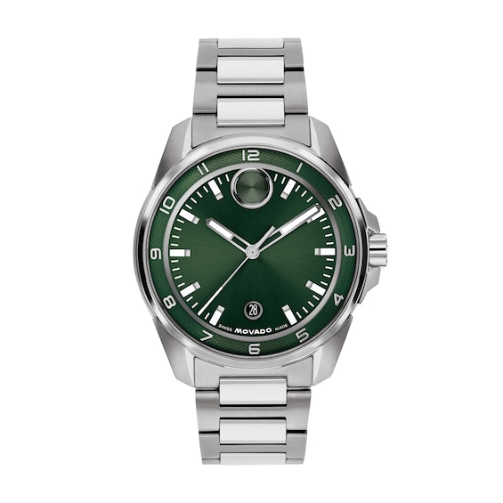 Men's Movado Bold® Verso S Stainless Steel Watch with Green Dial (Model: 3601390)