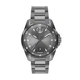 Men's Movado Bold® Verso S Gray IP Stainless Steel Watch with Gray Dial (Model: 3601391)
