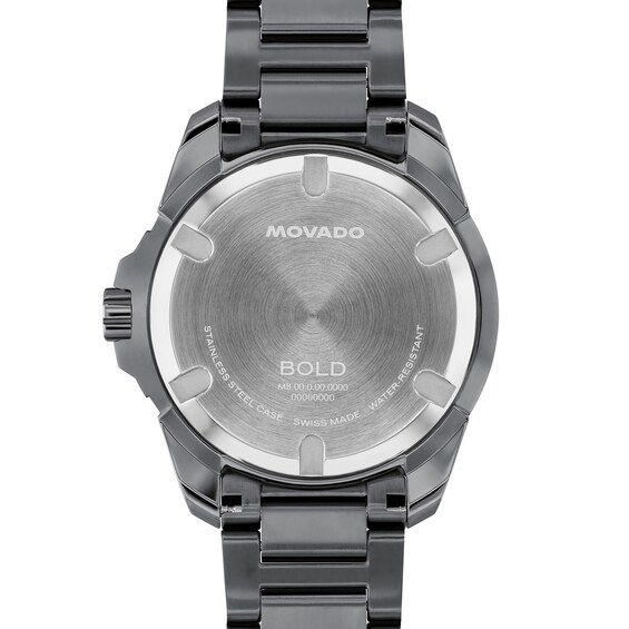 Men's Movado Bold® Verso S Gray IP Stainless Steel Watch with Gray Dial (Model: 3601391)
