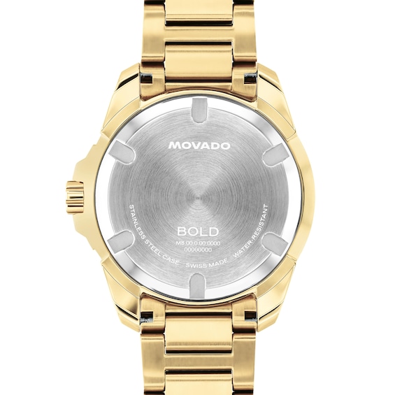 Men's Movado Bold® Verso S Gold-Tone IP Stainless Steel Watch with Gold-Tone Dial (Model: 3601392)