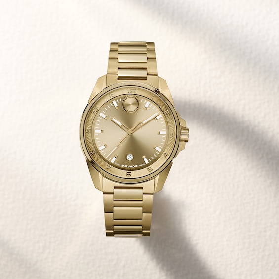 Men's Movado Bold® Verso S Gold-Tone IP Stainless Steel Watch with Gold-Tone Dial (Model: 3601392)
