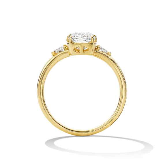 2-1/5 CT. T.w. Modified Cushion and Trillion-Cut Certified Lab-Grown Diamond Engagement Ring in 14K Gold (F/Vs2)