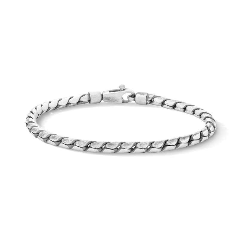 Main Image 1 of 3.75mm Oxidized Rounded Curb Chain Bracelet in Solid Sterling Silver - 8"