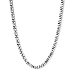 4.95mm Oxidized Miami Cuban Curb Chain Necklace in Solid Sterling Silver - 22"