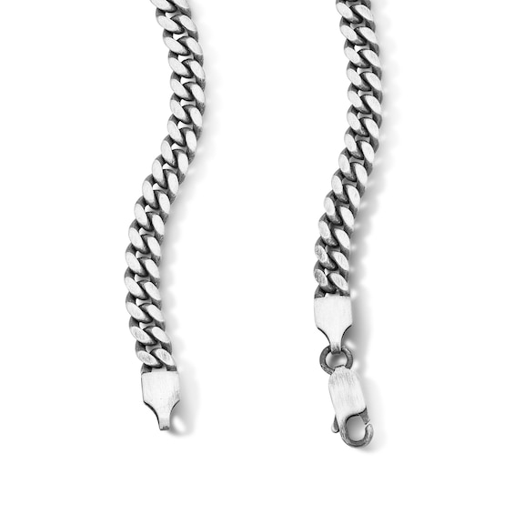 4.95mm Oxidized Miami Cuban Curb Chain Necklace in Solid Sterling Silver - 22"