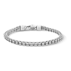 Thumbnail Image 1 of 6.0mm Oxidized Diamond-Cut Four-Sided Curb Chain Bracelet in Solid Sterling Silver - 8.0"
