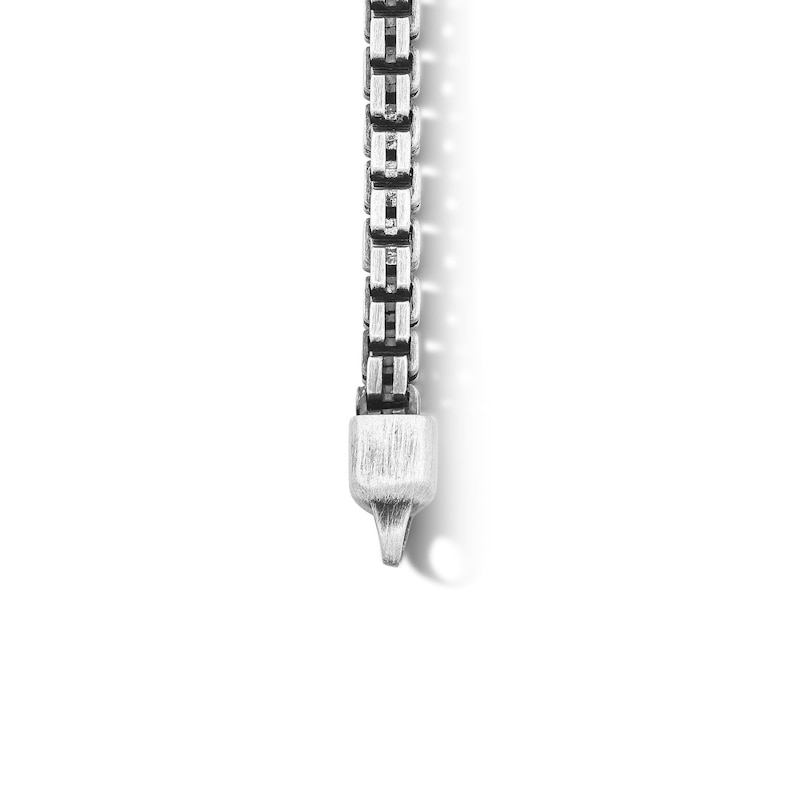 Main Image 2 of 6.0mm Oxidized Diamond-Cut Four-Sided Curb Chain Bracelet in Solid Sterling Silver - 8.0"