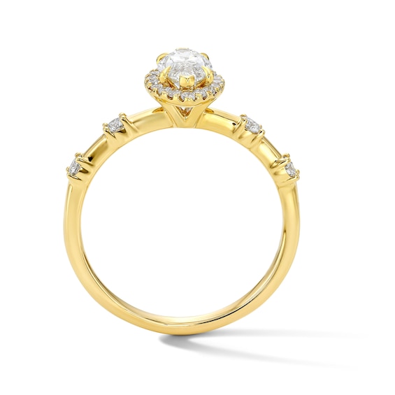 Modern Reflection 1 CT. T.w. Marquise-Cut Certified Lab-Grown Diamond Frame Engagement Ring in 14K Gold (F/Vs2)