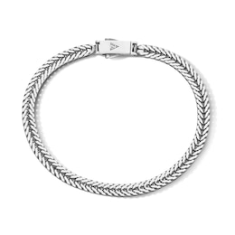 4.4mm Oxidized Foxtail Chain Bracelet in Solid Sterling Silver - 8"