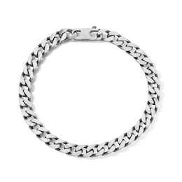3.84mm Oxidized Box Chain Bracelet in Solid Sterling Silver - 8"