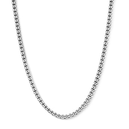 3.84mm Oxidized Box Chain Necklace in Solid Sterling Silver - 22"