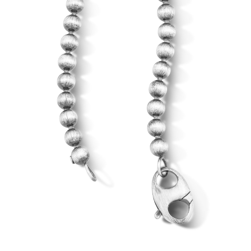 Main Image 2 of 5.0mm Oxidized Beaded Chain Necklace in Solid Sterling Silver - 22"