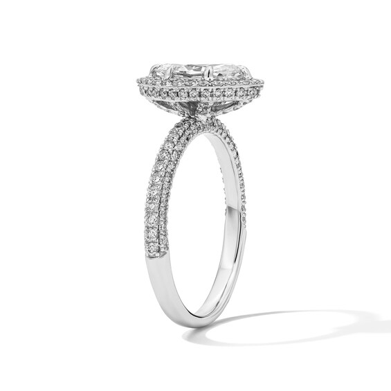 Grand Firework 1-3/8 CT. T.w. Marquise-Cut Certified Lab-Grown Diamond Frame Engagement Ring in 14K White Gold (F/Vs2)