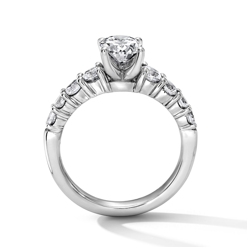 Main Image 3 of Classic Harmony 1-3/4 CT. T.W. Oval Certified Diamond Engagement Ring in 14K White Gold (G/I1, H/I1)