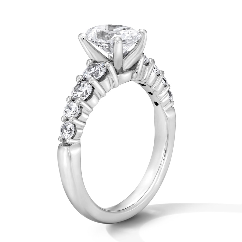 Main Image 5 of Classic Harmony 1-3/4 CT. T.W. Oval Certified Diamond Engagement Ring in 14K White Gold (G/I1, H/I1)