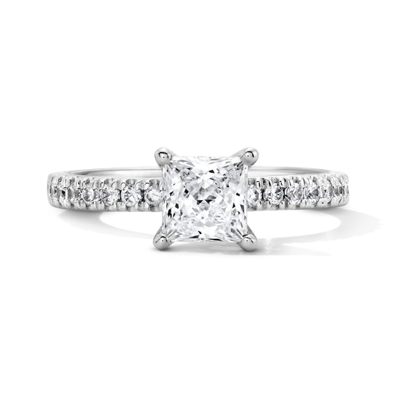 Classic Heirloom 1-1/4 CT. T.w. Princess-Cut Certified Diamond Engagement Ring in 14K White Gold (G/I1, H/I1)