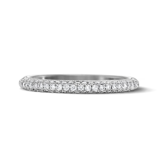 5/8 CT. T.W. Lab-Grown Diamond Pavé Anniversary Band in 14K White Gold (F/VS2)