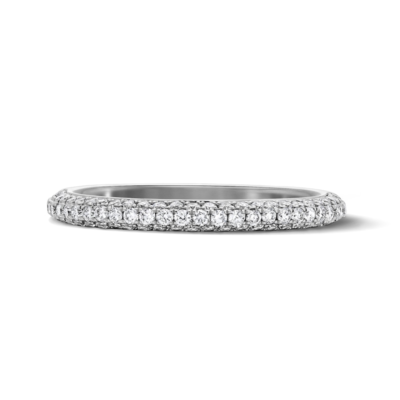 Main Image 1 of 5/8 CT. T.W. Lab-Grown Diamond Pavé Anniversary Band in 14K White Gold (F/VS2)
