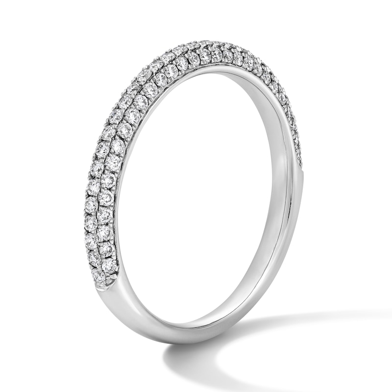 Main Image 3 of 5/8 CT. T.W. Lab-Grown Diamond Pavé Anniversary Band in 14K White Gold (F/VS2)