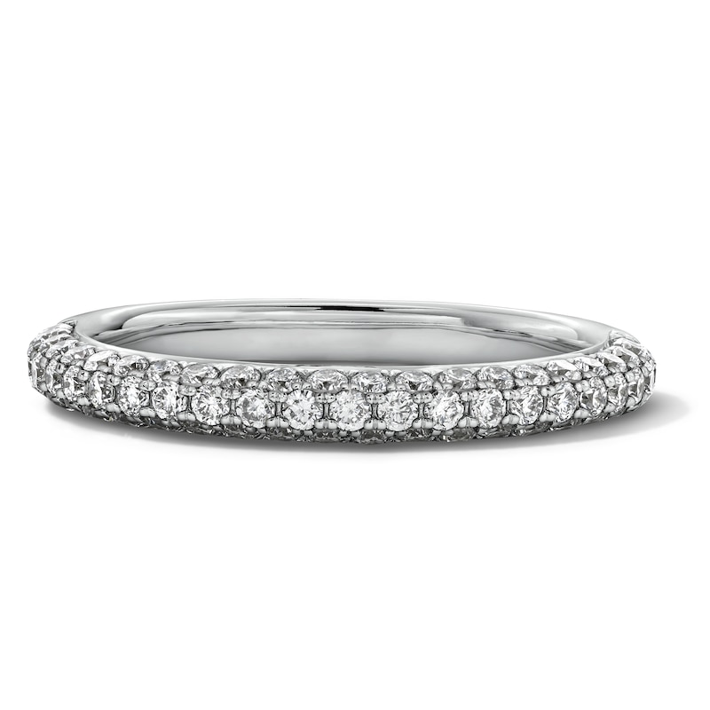Main Image 1 of Grand Firework 3/8 CT. T.W. Lab-Grown Diamond Pavé Band in 14K White Gold (F/VS2)