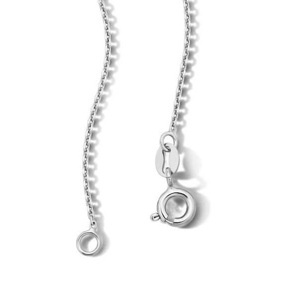1.0mm Clover Station Cable Chain Necklace in Solid Sterling Silver - 22"