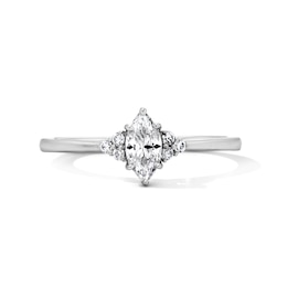 3/8 CT. T.W. Marquise-Cut Certified Lab-Grown Diamond Promise Ring in Sterling Silver (F/VS2)