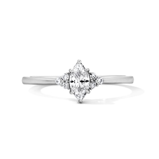 3/8 CT. T.W. Marquise-Cut Certified Lab-Grown Diamond Promise Ring in Sterling Silver (F/VS2)