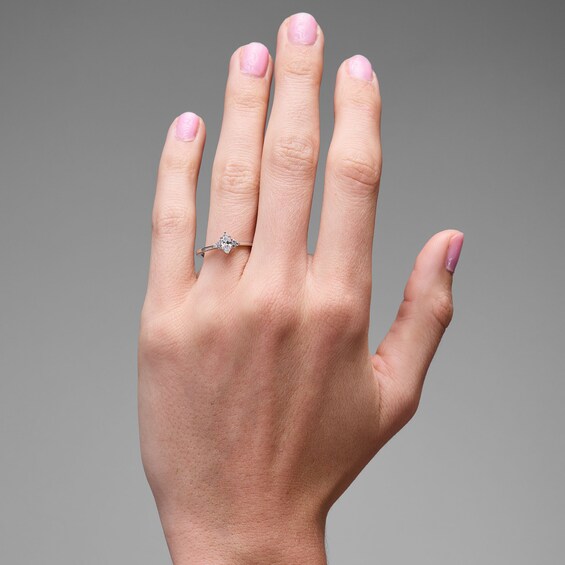 3/8 CT. T.w. Marquise-Cut Certified Lab-Grown Diamond Promise Ring in Sterling Silver (F/Vs2)