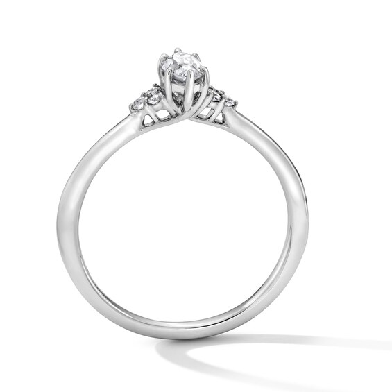 3/8 CT. T.w. Marquise-Cut Certified Lab-Grown Diamond Promise Ring in Sterling Silver (F/Vs2)