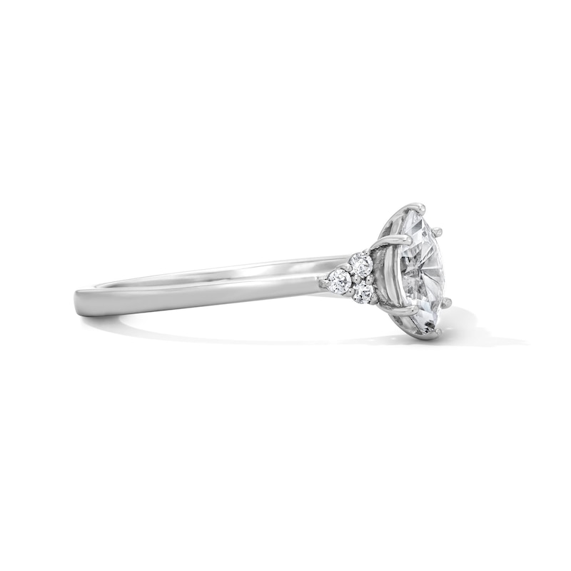 Main Image 4 of 3/8 CT. T.W. Marquise-Cut Certified Lab-Grown Diamond Promise Ring in Sterling Silver (F/VS2)