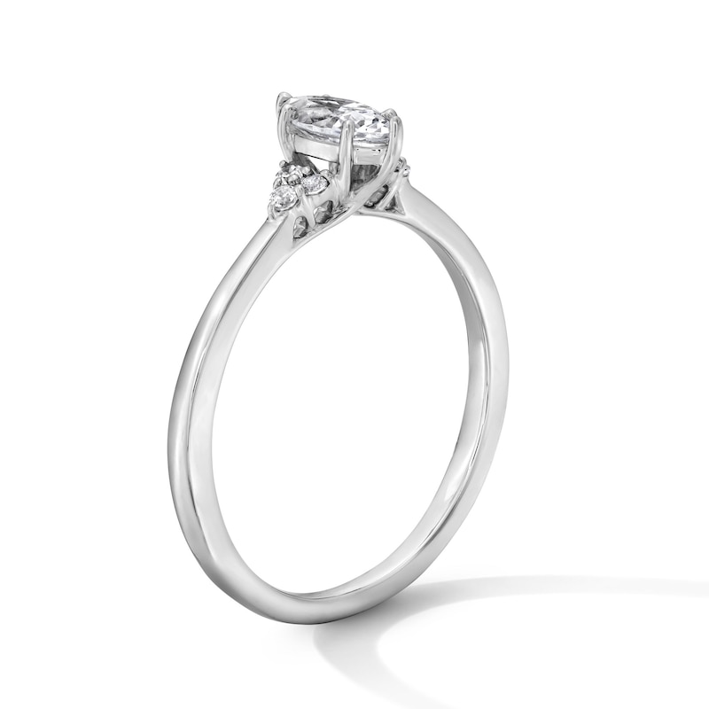Main Image 5 of 3/8 CT. T.W. Marquise-Cut Certified Lab-Grown Diamond Promise Ring in Sterling Silver (F/VS2)