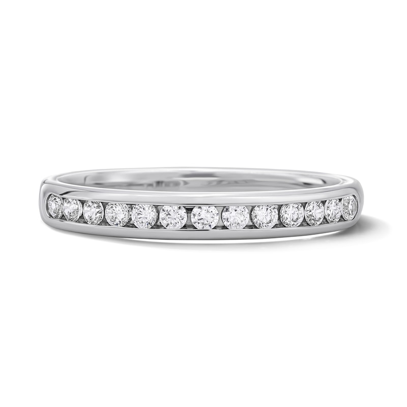 Main Image 1 of 1/4 CT. T.W. Lab-Grown Diamond Channel Anniversary Band in 14K White Gold (F/VS2)