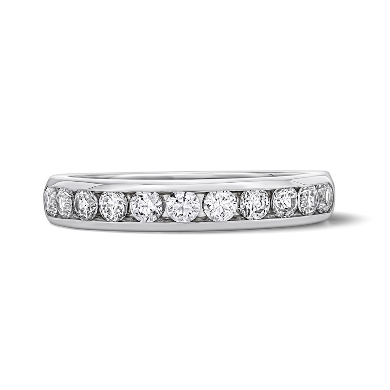 Main Image 1 of 1/2 CT. T.W. Lab-Grown Diamond Channel Anniversary Band in 14K White Gold (F/VS2)