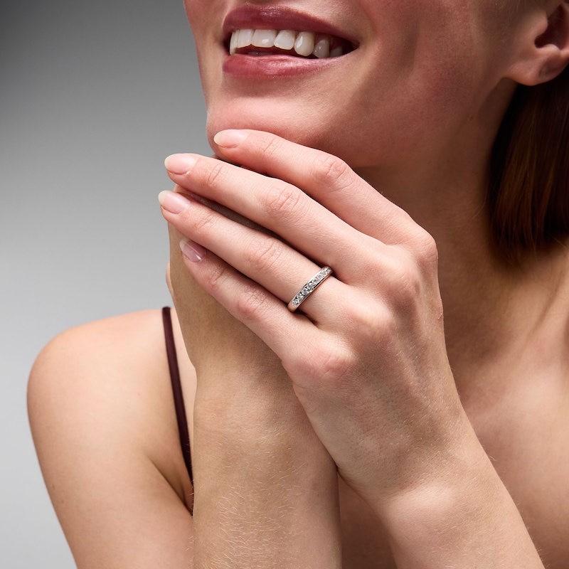 Main Image 2 of 1/2 CT. T.W. Lab-Grown Diamond Channel Anniversary Band in 14K White Gold (F/VS2)