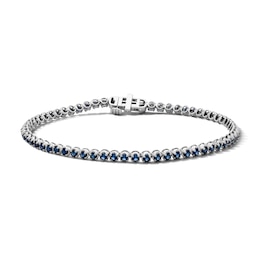 Blue Sapphire Tennis Bracelet in 10K White Gold - 7.0"