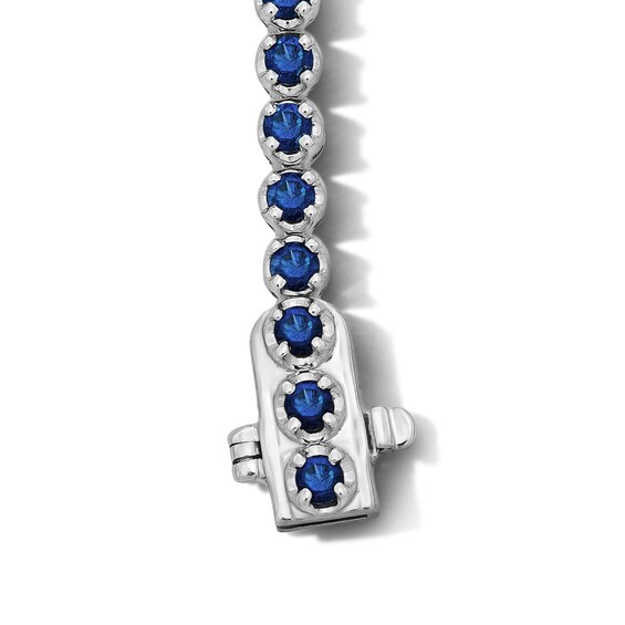 Blue Sapphire Tennis Bracelet in 10K White Gold - 7.0"