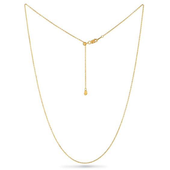 1.2mm Diamond-Cut Cable Chain Necklace in Solid 10K Gold - 22"