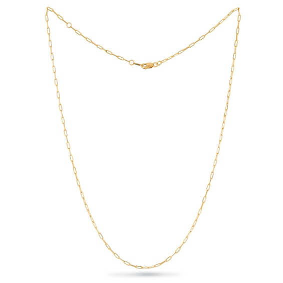 1.8mm Paper Clip Chain Necklace in Solid 10K Gold - 20"