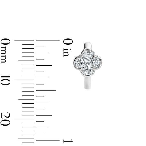 1/2 CT. T.w. Princess-Cut and Oval Lab-Grown Diamond Clover Hoop Earrings in Sterling Silver (F/Vs2)
